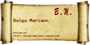 Balga Mariann névjegykártya
