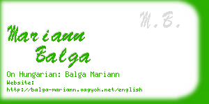 mariann balga business card